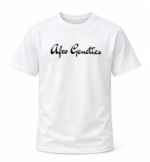 Afro Text White T-Shirt Uniseks